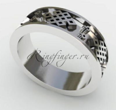 Кельтское венчальное кольцо с объемным узором