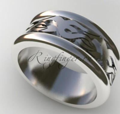 Кельтское обручальное кольцо с волнистым узором