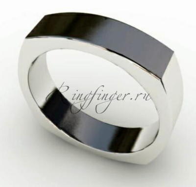 Квадратное кольцо для венчания с закругленными гранями