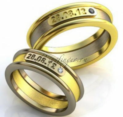 Матовые кольца для венчания с памятной датой