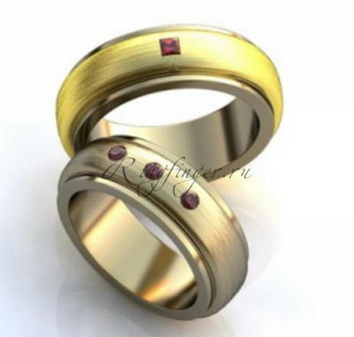 Матовые свадебные кольца с выгнутой поверхностью