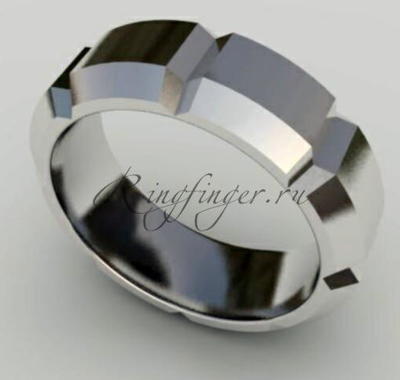 Мужское кольцо для венчания в виде объемных многоугольников