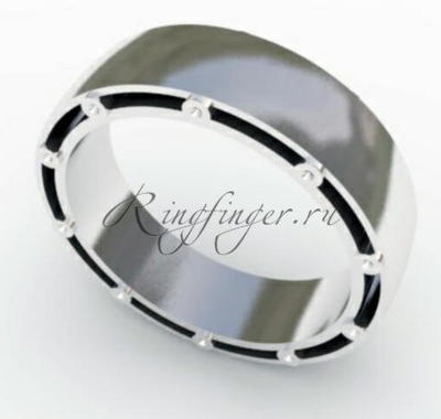Мужское классическое обручальное двухслойное кольцо