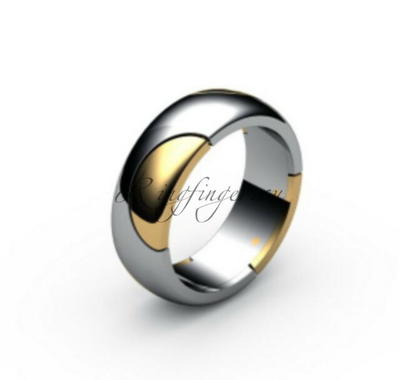 Двухцветное обручальное кольцо для мужчин классического дизайна
