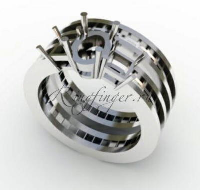 Двойное свадебное кольцо со сквозным узором