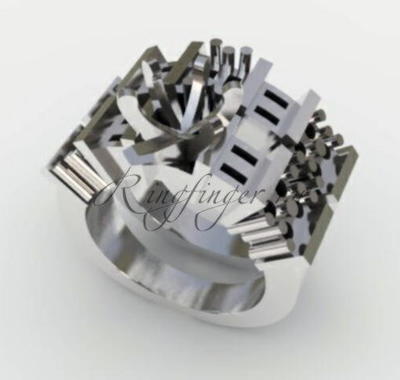Двойное кольцо для свадьбы и помолвки с интересным дизайном