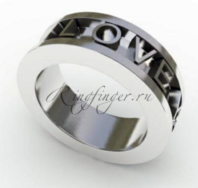 Обручальное кольцо со словами признания в любви