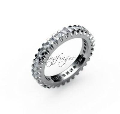 Кольцо для свадьбы в дизайне шестеренки и с драгоценными камнями