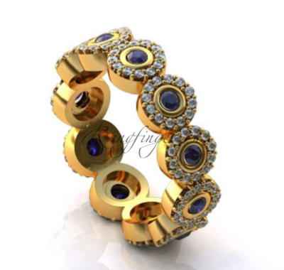 Обручальное кольцо из бочонков и нескольких видов драгоценных камней