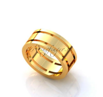 Плоское обручальное кольцо с широким охватом