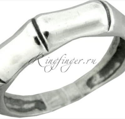 Серебряное колечко для свадьбы сложной формы