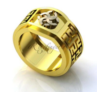 Славянские свадебные кольца с узором и центральным символом