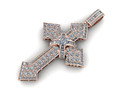 Золотой кулон с крестом Full Diamond Marquise A2754 Mat Day Thanh Gia 163477
