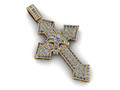 Золотой кулон с крестом Full Diamond Marquise A2754 Mat Day Thanh Gia 163477