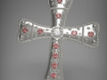 Подвеска-крест с драгоценными камнями 89494