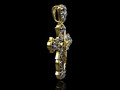 YELLOW GOLD FANCY DIAMOND JESUS ​​CROSS 43414