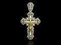 YELLOW GOLD FANCY DIAMOND JESUS ​​CROSS 43414