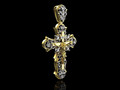 YELLOW GOLD FANCY DIAMOND JESUS ​​CROSS 43414