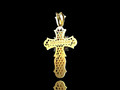 YELLOW GOLD FANCY DIAMOND JESUS ​​CROSS 43414