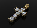 DAINTY 7 STONE 4MM CROSS BELL КУЛОН 110746