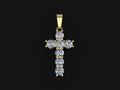 DAINTY 7 STONE 4MM CROSS BELL КУЛОН 110746