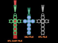 DAINTY 7 STONE 4MM CROSS BELL КУЛОН 110746