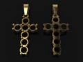 DAINTY 7 STONE 4MM CROSS BELL КУЛОН 110746