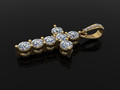 DAINTY 7 STONE 4MM CROSS DIAMOND BELL КУЛОН 110747