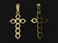 DAINTY 7 STONE 4MM CROSS DIAMOND BELL КУЛОН 110747