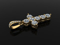 DAINTY 7 STONE 4MM CROSS DIAMOND BELL КУЛОН 110747