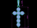 DAINTY 7 STONE 4MM CROSS DIAMOND BELL КУЛОН 110747