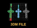 DAINTY 7 STONE 4MM CROSS DIAMOND BELL КУЛОН 110747