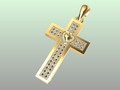 Алмазный крест с сердцем 128929