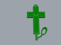 Алмазный крест с сердцем 128929