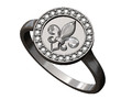 Кольцо с геральдической лилией Diamond Halo 134008