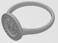 Кольцо с геральдической лилией Diamond Halo 134008
