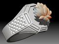 Кольцо "Человек-лотос" Скульптура Ювелирное золото 174201