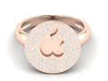 Круглое помолвочное кольцо с логотипом Apple и бриллиантами 32395