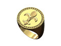 Кольцо с печаткой Heraldic lys flower с большим бриллиантом 21 мм размер США 9 152034