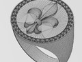 Кольцо с печаткой Heraldic lys flower с большим бриллиантом 21 мм размер США 9 152034