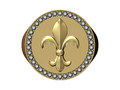 Кольцо с печаткой Heraldic lys flower с большим бриллиантом 21 мм размер США 9 152034