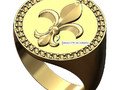 Кольцо с печаткой Heraldic lys flower с большим бриллиантом 21 мм размер США 9 152034