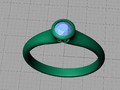 Bezel Set Помолвочное кольцо для камня 4 мм model 93466