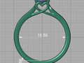 Сердце Помолвочное кольцо 4 зубца Half Carat Stone 25142