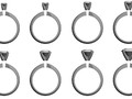 Набор из Eight Solitaire Ring 45366