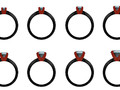 Набор из Eight Solitaire Ring 45366