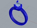 Помолвочное кольцо Solitaire Diamond Ring STL CAD File CC96 116034