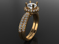 Набор помолвочных колец Diamond Halo с ремешком 6 мм 115516