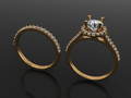 Набор помолвочных колец Diamond Halo с ремешком 6 мм 115516