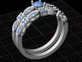 34 Женское кольцо с гнутыми камнями 114018